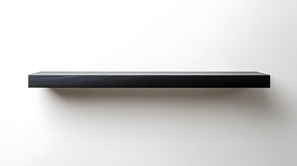 Minimalist black shelf furniture asset against white background in house contemporary home decor item