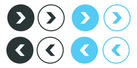 swipe right and let arrow icon set vector on white background