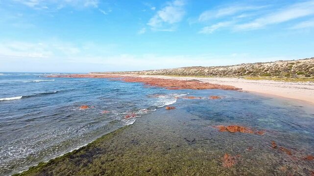 
Crystal-Clear Waters and Reef Patterns in South Australia (Tyringa Beach, Tyringa SA, Australia)
Tyringa Beach from the Sky: Stunning Coastal Drone Footage, Drone Flight Over the Remote Beauty of Tyr