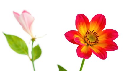 Fototapeta premium A single, vibrant bloom isolated against a pure white backdrop, wallpaper, flower
