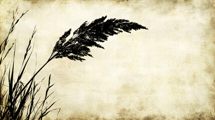 Whispering Grass: A close-up of tall grass with feathery seed heads, gently swaying in the breeze, rendered in sepia tones, evoking a sense of rustic charm and natural beauty.