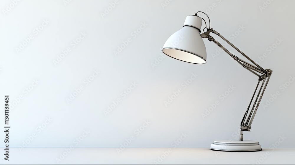 Poster elegant modern desk lamp casting soft light in minimalist setting