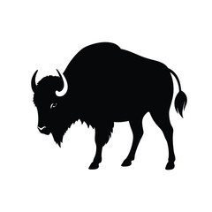 Bison Silhouette Vector | Minimalist Bison Black Design Illustration