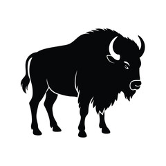 Bison Silhouette Vector | Minimalist Bison Black Design Illustration