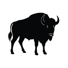 Bison Silhouette Vector | Minimalist Bison Black Design Illustration