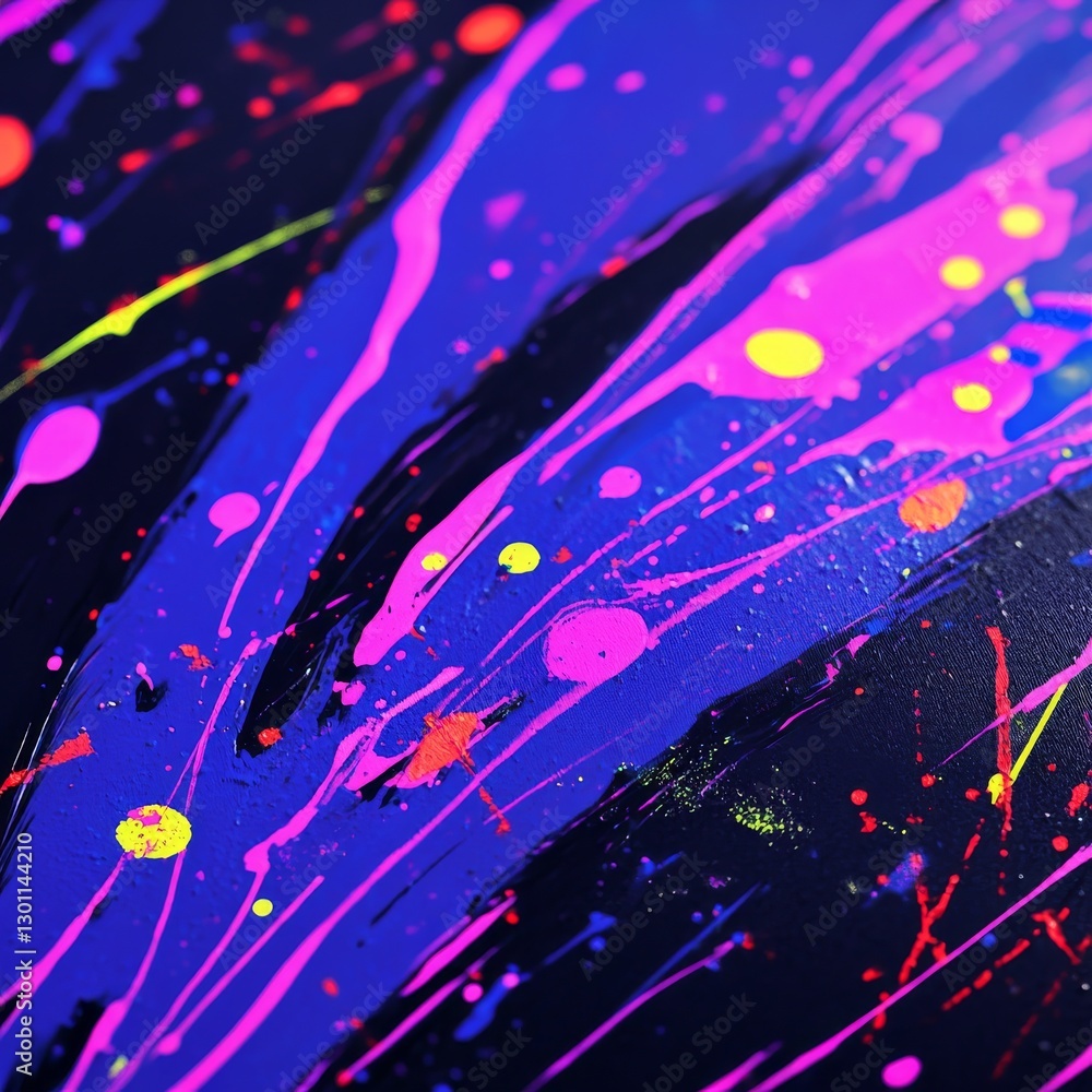 Aufkleber abstract expressionism: a vibrant symphony of color and energy on a deep canvas - artistic splatter