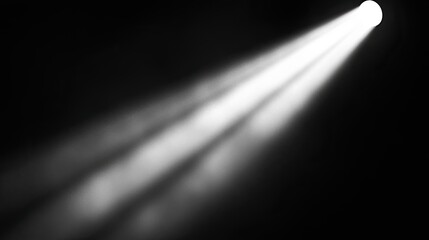 Bright Spotlights Emitting Rays of Light in Dark Background