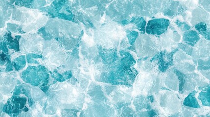 Clear Turquoise Ocean Waves with Bright Sunlight Reflections