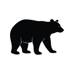 Black Bear Silhouette Vector Art Illustration | Black Bear Minimalist Black Bear Design