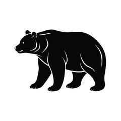 Black Bear Silhouette Vector Art Illustration | Black Bear Minimalist Black Bear Design