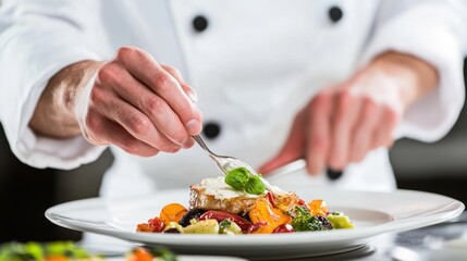Culinary Artistry: Chef Preparing Exquisite Dish