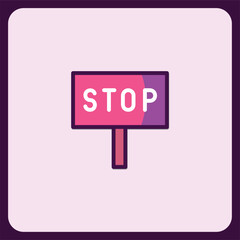 Stop Sign Icon, Modern Flat Design Vector Graphic