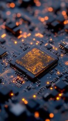 Glowing Circuit Board - Tech Abstract