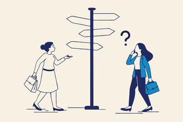 Business decision making, career path, work direction or choose the right way to success concept, confusing businessman looking at multiple road sign with question mark and thinking which way to go.