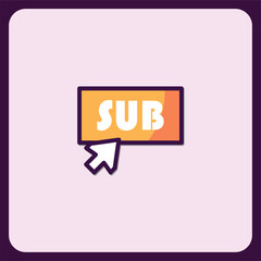Subscribe Button Icon Design with Cursor Click