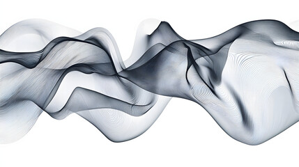 Obraz premium Abstract Flowing Lines: An elegant display of fluid abstract lines in varying shades creating a dynamic wave-like pattern that evokes a sense of movement and ethereal beauty.