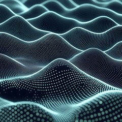Glowing Wave Dots Abstract Network Surface