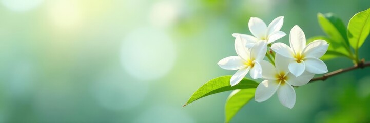 White jasmine flowers swaying gently in the breeze, jasmine, floral still life