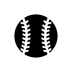 Baseball ball Silhouette including stitching.