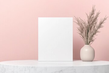 minimalist branding mockup featuring neutral solid color background with ample copy space for personalized text and