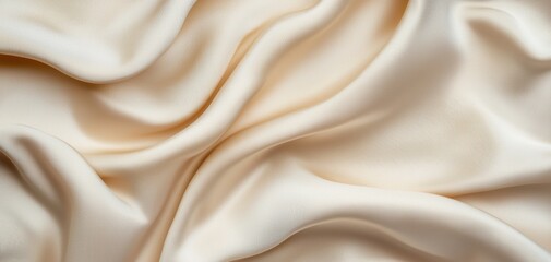 Obraz premium Delicate folds of raw silk in muted champagne tones, forming a luxurious minimalist backdrop