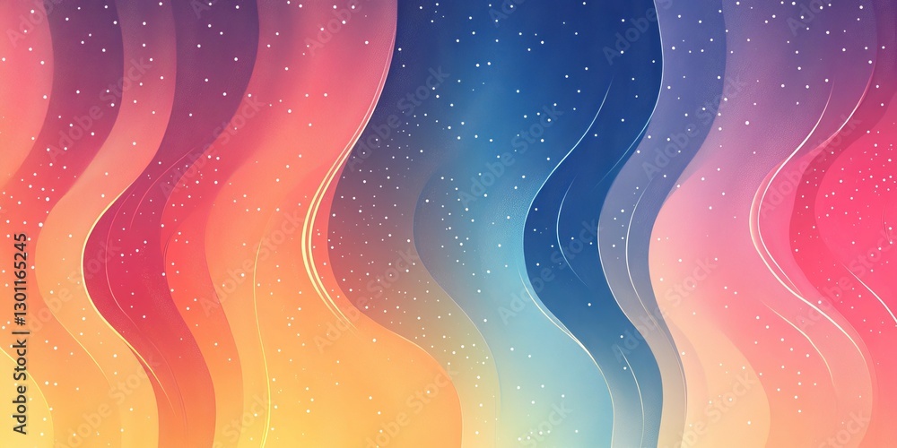 Poster an abstract background with colorful wavy lines.