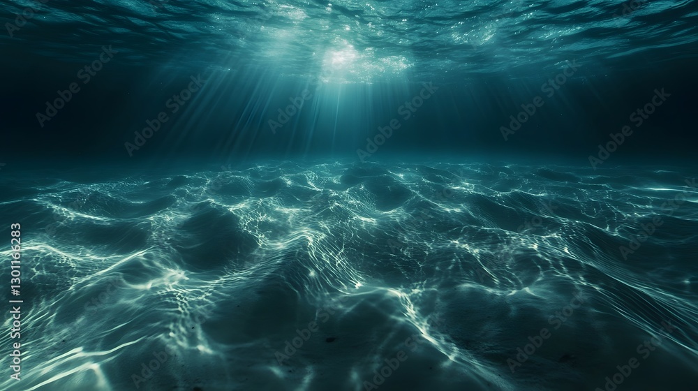 Aufkleber captivating seabed textured with wavy patterns and soft cinematic lighting highlighting the ripples 