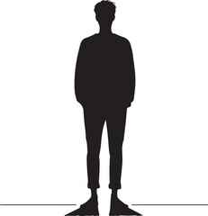 Standing with hands in pocket vector Illustration