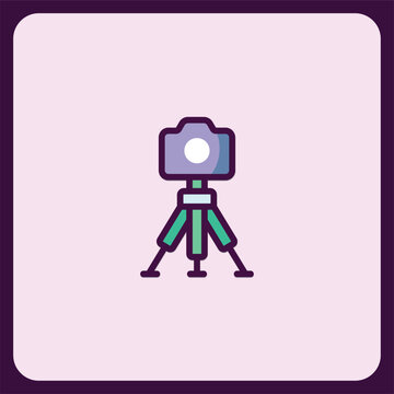 recommend clip art: Camera on Tripod Icon Photography Equipment Symbol