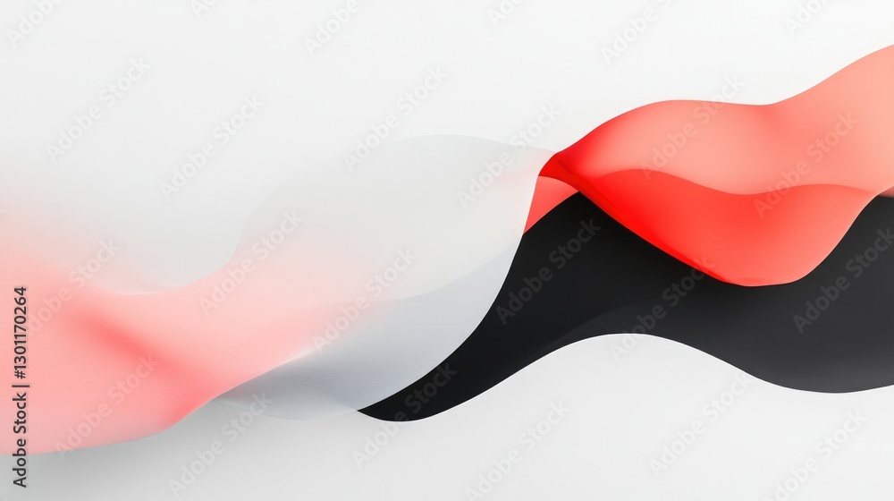 Poster capture abstract design with dynamic shapes and contrasting colors flowing fluidly on neutral backgr