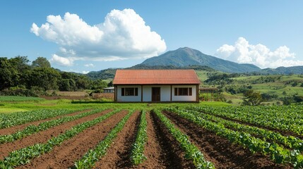 Ecoconscious workshops teaching permaculture to tourists on a rural farm, ecotourism education, vivid, selfsufficient living