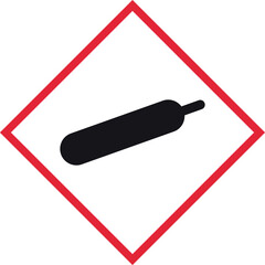 Gas cylinder hazard sign isolated on white background . Gases stored under pressure in gas cylinder icon . Vector illustration
