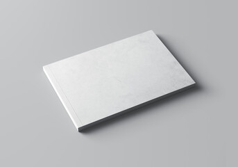 Blank Landscape Brochure and Card Mockup on Gray Background