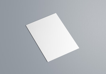Blank Folded Card Mockup on Gray Background