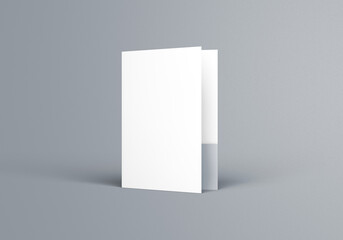 Blank Folded Card Mockup on Gray Background