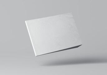 Blank Landscape Brochure and Card Mockup on Gray Background