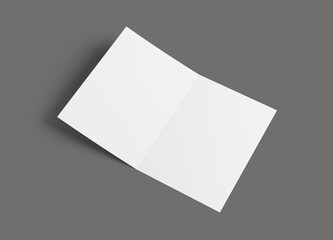 Blank Folded Card Mockup on Gray Background