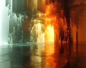 Pixelated Abstract Colorful Light Structure