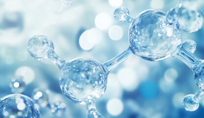 Molecular Marvel: An exquisite molecular structure of water, rendered in a mesmerizing display, captures the essence of H2O, evoking scientific wonder.