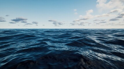 Calm ocean waves under a clear sky