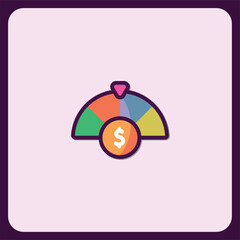 Financial Report Icon, Budget Chart, Investment, Semicircle, Dollar Sign, Expense Tracker, Statistics, Financial Planning, Money Management, Accounting Software