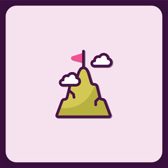 Reaching the summit success achievement goal icon