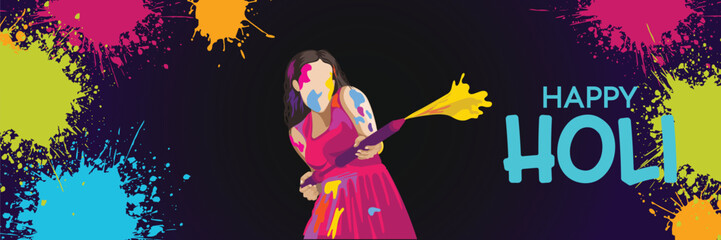 Vector illustration of India Festival of Color Happy Holi background