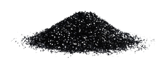 Black glitter mound ready for crafting and decoration in various projects for parties and celebrations, cut out
