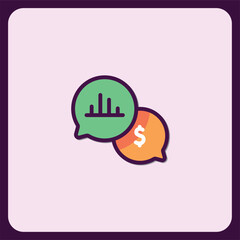 Financial Growth Chat Icon, Budget and Profit Increase