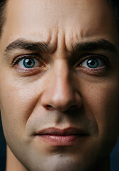 Obraz premium Intense Close-Up of a Man's Face