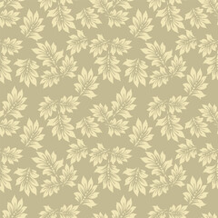 Elegance pink floral stems seamless pattern on a grey background. Vector hand drawn. Artistic, abstract flowers and tiny leaves, buds bells printing. Template for designs, fabric, fashion, textile
