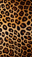 Close-up of Leopard Fur Pattern with Rich Textures and Details