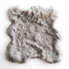 Obraz premium Luxurious faux fur asset for in-house furniture white background stylish home decor item
