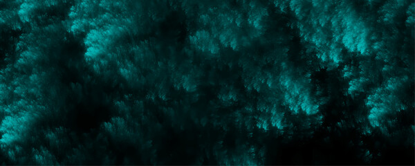Teal color powder explosion, isolated on dark cosmic powder Scattered Copy Space messy. Atmospheric and mystic smoke background. Abstract sea green watercolor hand painted watercolor.